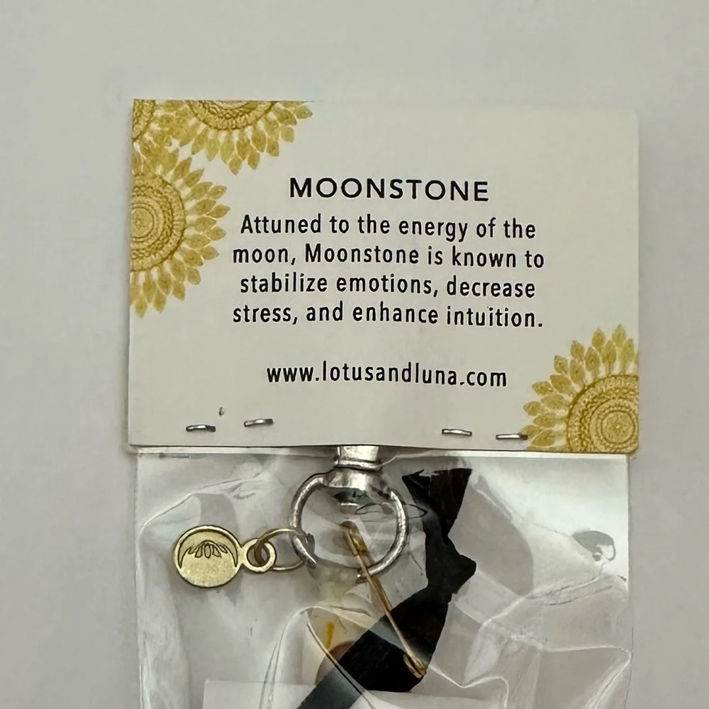Lotus and Luna Cowry Shell Moonstone Clip Keychain Beachly Box